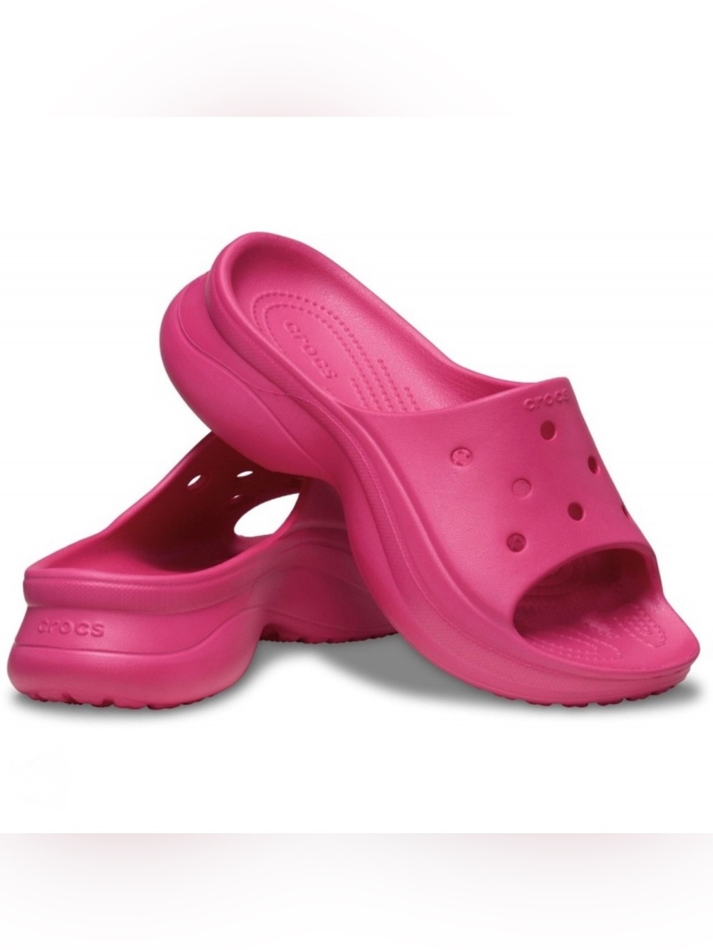 🆕  Crocs Classic Bae Slide Dragon Fruit Platform Slides Women’s 9